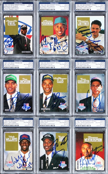 1992 Skybox Complete Signed Draft Pick Set (27) with Shaq, Mourning, etc. (PSA/DNA Encapsulated)