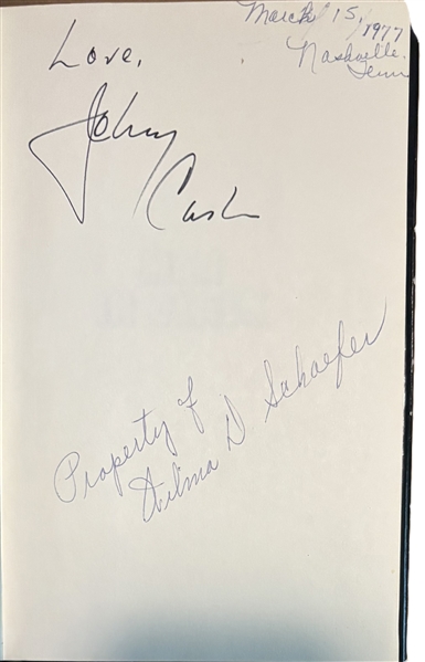 Johnny Cash Vintage c. 1977 Signed "Man in Black" Hardcover Book (Third Party Guaranteed)