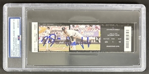 Aaron Judge & Mike Trout Signed 2018 Yankees vs. Angels Game Ticket w/ Gem Mint 10 Auto! (Trout & Judge HR Game!)(PSA/DNA Encapsulated)