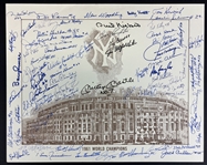 NY Yankees Legends Stadium Print Signed by 74 Players including Mantle, Slaughter, Hunter, and Many More! (Beckett/BAS)