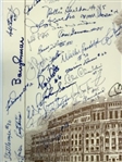 NY Yankees Legends Stadium Print Signed by 74 Players including Mantle, Slaughter, Hunter, and Many More! (Beckett/BAS)