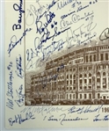 NY Yankees Legends Stadium Print Signed by 74 Players including Mantle, Slaughter, Hunter, and Many More! (Beckett/BAS)
