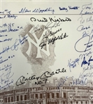 NY Yankees Legends Stadium Print Signed by 74 Players including Mantle, Slaughter, Hunter, and Many More! (Beckett/BAS)