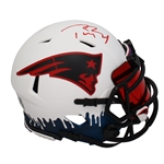 Tom Brady Signed Patriots Lunar Eclipse Custom Drip Mini Helmet (Fanatics)