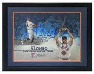 Pete Alonso Signed 16 x 20 Mets B2B HR Champ Photo in Framed Display (Fanatics)