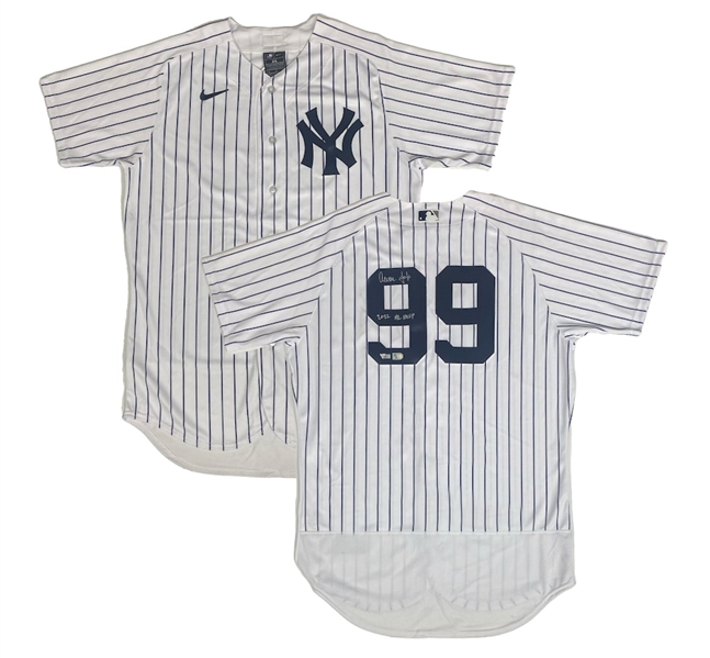 Aaron Judge Signed & "2022 AL MVP" Inscribed Yankees Authentic Home Jersey (Fanatics)