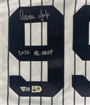 Aaron Judge Signed & 2022 AL MVP Inscribed Yankees Authentic Home Jersey (Fanatics)