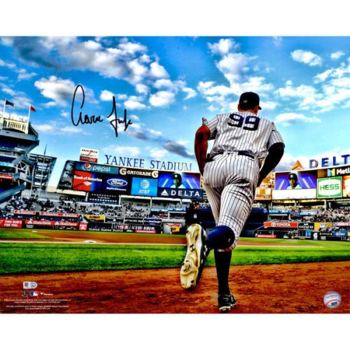 Aaron Judge Signed 16" x 20" "Running Out of Dugout" Photograph (Fanatics)
