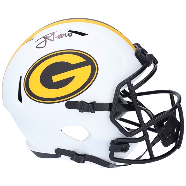 Jordan Love Signed Packers Lunar Eclipse Full Size Speed Helmet (Fanatics)