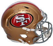 Christian McCaffrey Signed & 23 OPOY Inscribed 49ers Authentic Speed Helmet (Fanatics)