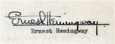 Ernest Hemingway Significant Signed Contract to Translate The Old Man and The Sea Into Spanish! (Beckett/BAS LOA)