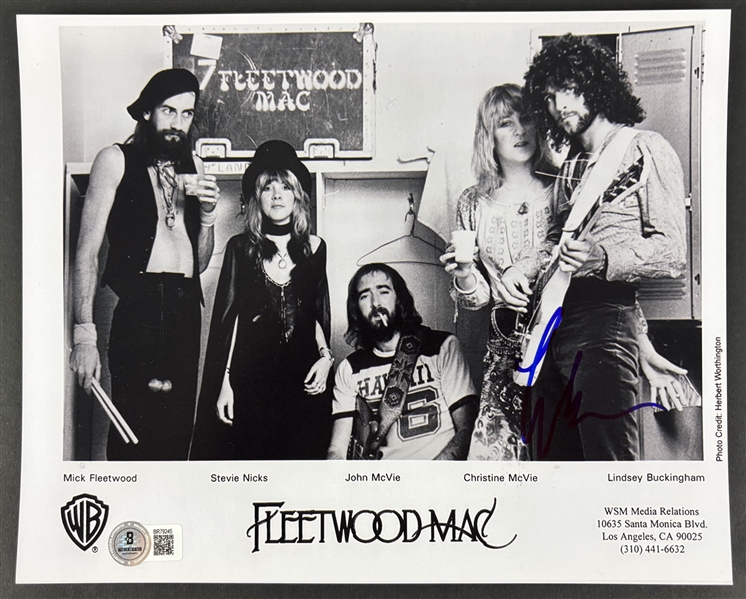 Lindsey Buckingham Signed 8" x 10" Fleetwood Mac Promo Photo (Beckett/BAS)