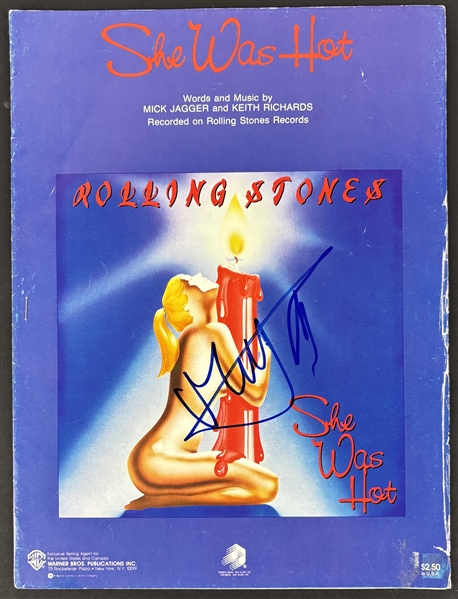 Rolling Stones: Mick Jagger Signed "She Was Hot" Sheet Music (Beckett/BAS LOA)