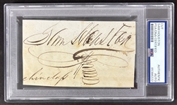 Sam Houston Signed Document Page with Bold Autograph (PSA/DNA Encapsulated)