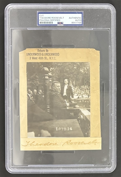 Theodore Roosevelt Signed Document w/ Original Photo (PSA/DNA Encapsulated)
