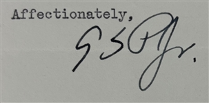 George Patton Signed Typed Letter w/ Great Content RE: War Time Stocks & Possible Death in Battle (University Archives)