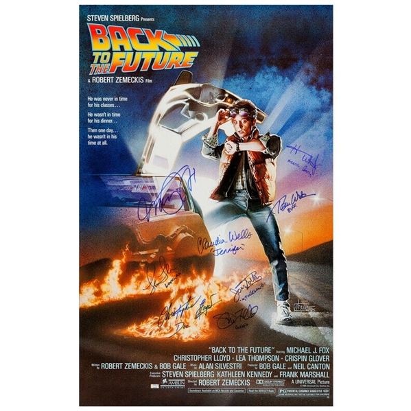Back to the Future Cast Signed 27" x 40" Full Size Movie Poster (Celebrity Authentics COAs)