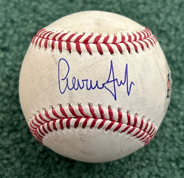 Aaron Judge Game Used & Signed OML Baseball :: Used 6-11-2022 CHC vs NYY :: Judge 2-HR, 3 RBI Game! (62 Home Run Season)(MLB Holo & PSA/DNA)