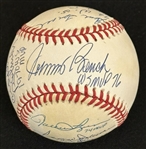 World Series MVPs Multi-Signed & Inscribed ONL Baseball with Bench, Rose, Stargell, Jackson, etc. (8 Sigs)(JSA LOA)