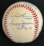 World Series MVPs Multi-Signed & Inscribed ONL Baseball with Bench, Rose, Stargell, Jackson, etc. (8 Sigs)(JSA LOA)