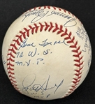 World Series MVPs Multi-Signed & Inscribed ONL Baseball with Bench, Rose, Stargell, Jackson, etc. (8 Sigs)(JSA LOA)