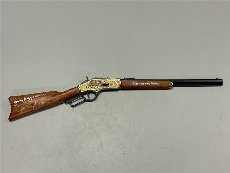 Shaun of the Dead: Simon Pegg & Nick Frost Dual Signed & Inscribed Prop Winchester Shotgun (Official Pix)