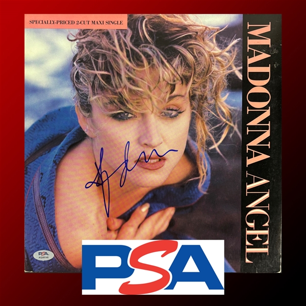 Madonna Impressive Signed "Angel/Into The Groove" 12-Inch Album Single (PSA/DNA LOA)