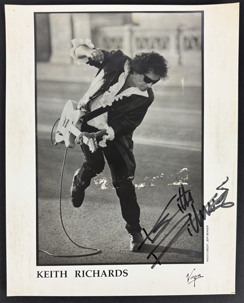 Rolling Stones: Keith Richards Signed 8" x 10" Virgin Records Promotional Photo (JSA LOA)