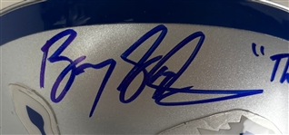 Barry Sanders Signed & The Lion King Inscribed Ltd. Ed. Detroit Lions Mini Helmet (Third Party Guaranteed)