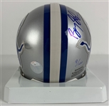 Barry Sanders Signed & The Lion King Inscribed Ltd. Ed. Detroit Lions Mini Helmet (Third Party Guaranteed)