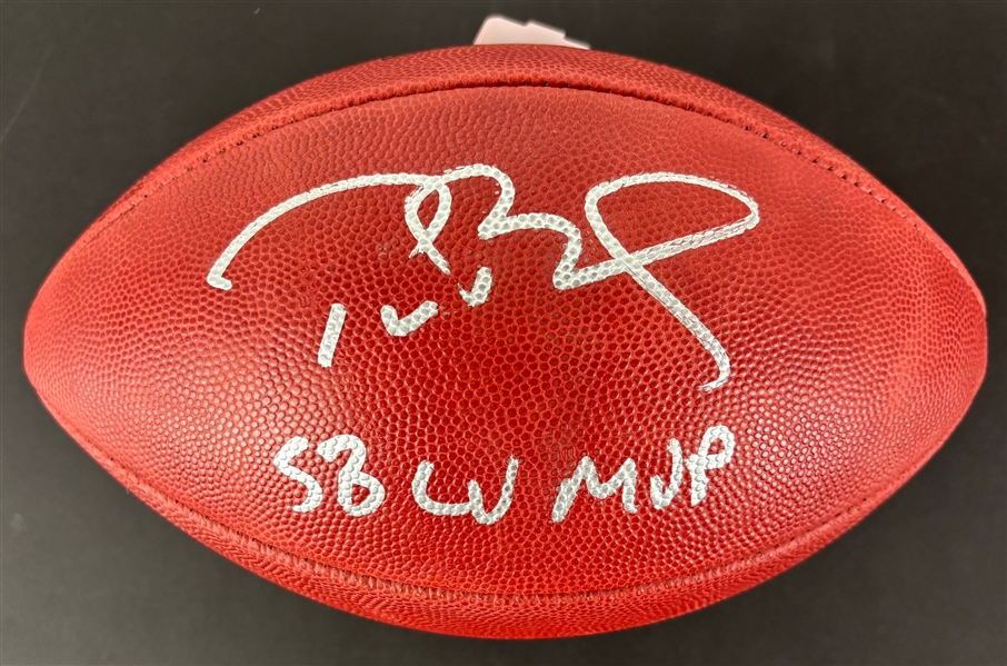 Tom Brady Signed & "SB LV MVP" Signed SB LV Official Football (Beckett/BAS)(Fanatics)