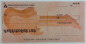 George Harrison Blank Harrisongs Bank Check