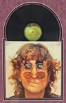 The Beatles: Ron Campbell Signed Original Lennon Drawing in Custom Matting with Record (Third Party Guaranteed)