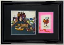 The Beatles: Ron Campbell Signed Original Jeremy Yellow Submarine Drawing in Custom Matting with Record (Third Party Guaranteed)