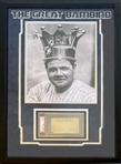 Babe Ruth Signed Page in Commemorative Yankees Framed Display (PSA/DNA Encapsulated)
