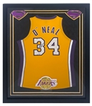 Shaquille ONeal Signed Los Angeles Lakers M&N Jersey Framed Display (Fanatics)