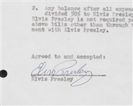 Elvis Presley & Colonel Tom Parker Signed Merchandising Agreement Relating to Elvis’ Historic NBC 1968 Comeback Special (PSA/DNA Encapsulated)