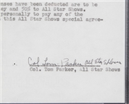 Elvis Presley & Colonel Tom Parker Signed Merchandising Agreement Relating to Elvis’ Historic NBC 1968 Comeback Special (PSA/DNA Encapsulated)