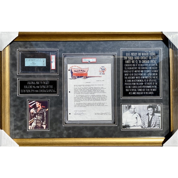 Elvis Presley & Colonel Tom Parker Signed Merchandising Agreement Relating to Elvis’ Historic NBC 1968 Comeback Special (PSA/DNA Encapsulated)
