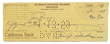 Jim Brown Signed 1959 NFL Pro Bowl Check, One of the Only Known Signed Game Checks in Existence! (Third Party Guaranteed)