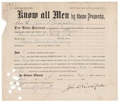 John D. Rockefeller Near-Mint Signed Rare Stock Transfer of Wagner Palace Car Company (Third Party Guaranteed)