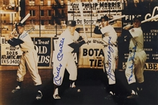 New York Legends Multi-Signed 11" x 14" Photograph w/ Mantle, Mays, DiMaggio & Snider! (PSA/DNA)