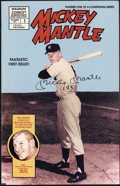 Mickey Mantle Signed 1st Edition #1 Comic w/ "1951" Rookie Inscription! - PSA/DNA Graded GEM MINT 10!