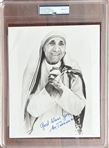 Mother Teresa PERFECTLY Signed 8" x 10" Ministry Praying Photograph - The Finest We Have Ever Handled! - PSA/DNA GEM MINT 10! 