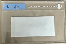 Charles Manson Signed 1969 'Monopoly Themed Personal Check (Beckett/BAS Encapsulated)(JSA)
