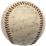 1934 Tour of Japan Team Signed Baseball w/ Ruth, Gehrig, Foxx, Mack & ULTRA-RARE U.S. Spy Moe Berg! (PSA/DNA)