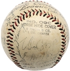 1934 Tour of Japan Team Signed Baseball w/ Ruth, Gehrig, Foxx, Mack & ULTRA-RARE U.S. Spy Moe Berg! (PSA/DNA)