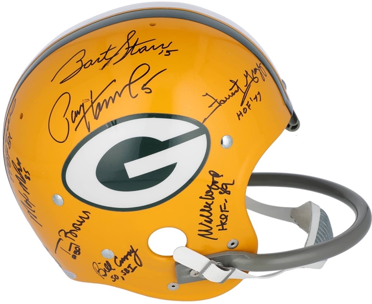 1966-67 Super Bowl I Team Signed Full Size RK2 Helmet w/ Starr, Hornung, Gregg, Davis, Wood & Others! (Beckett/BAS)