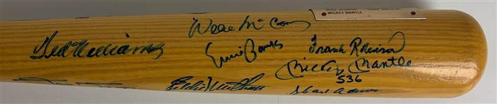 500 HR Club Multi-Signed Commemorative Baseball Bat w/ Mantle, Williams, & More! (10 Sigs)(Beckett/BAS LOA)