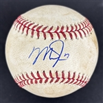 Mike Trout Game Used & Signed OML Baseball :: 05-02-2019 LAA vs TOR :: Trout At Bat (MLB Holo & PSA/DNA)